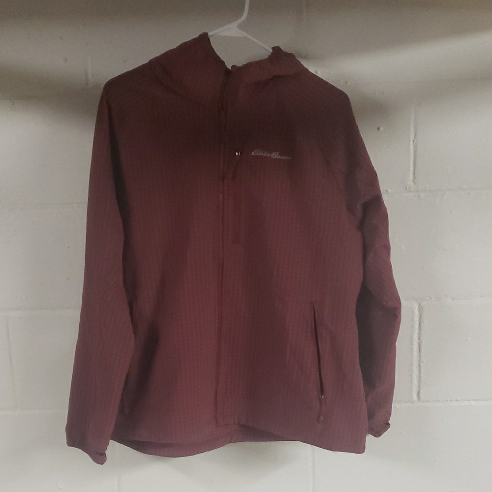 Eddie Bauer Red Windbreaker Jacket Casual Sporty Outerwear